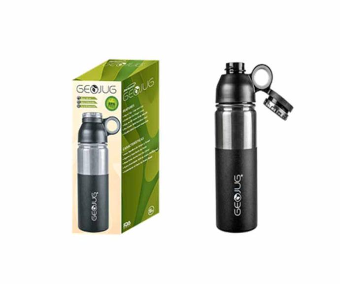 DISC    G-1018BK GEOJUG 18OZ STAINLESS STEEL VACUUM INSULATED WATER BOTTLE BLK 12/C